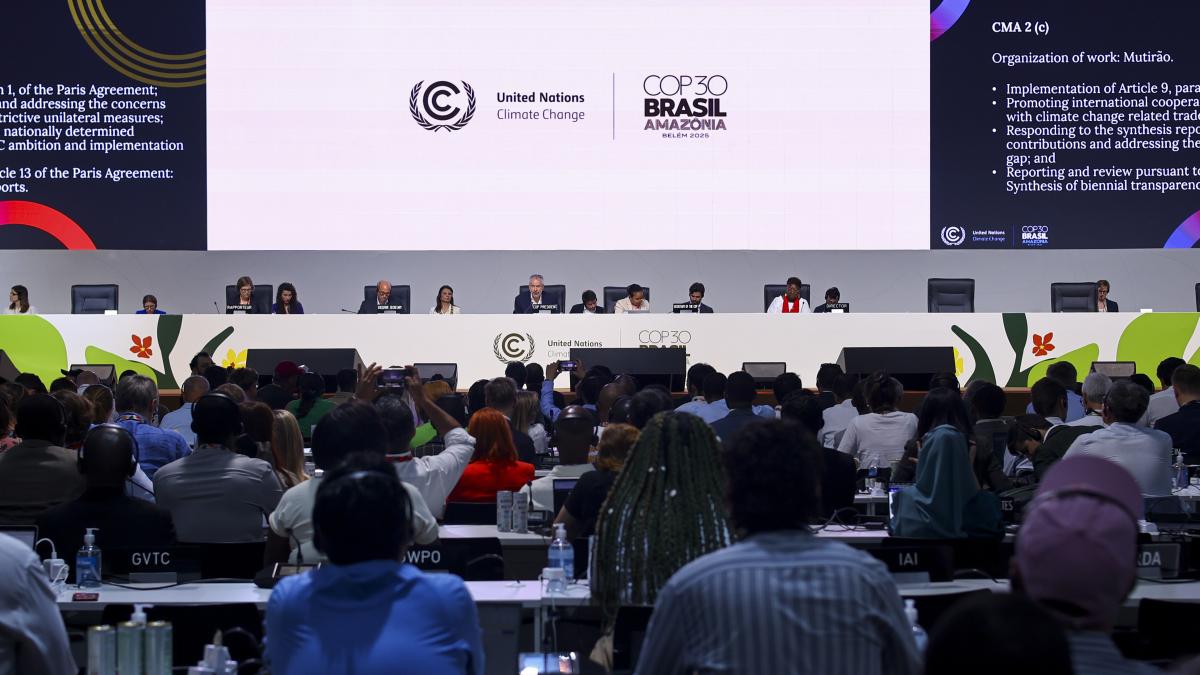Förhandlingsrum vid COP30-konferensen.