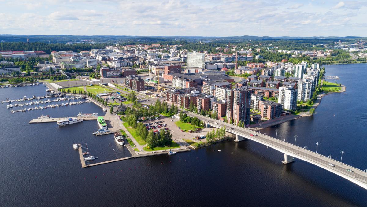 Flygfoto över staden Jyväskylä
