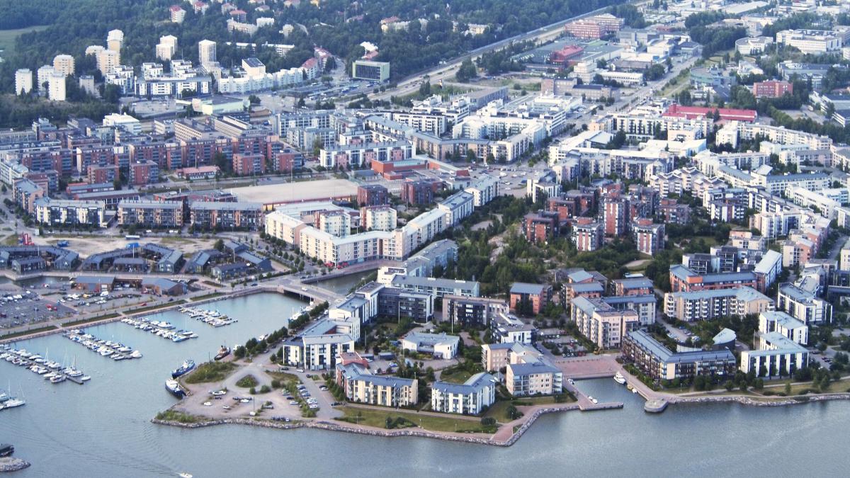 Kuvituskuva: ilmakuva Herttoniemen rannasta.