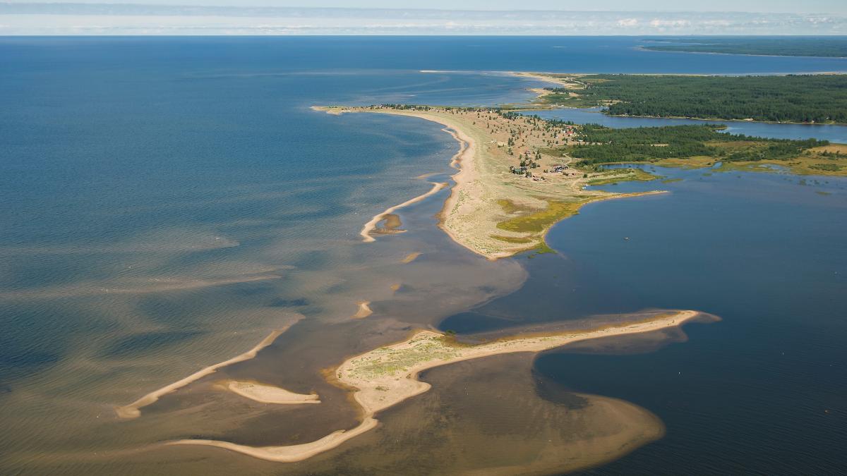 Flygbild av sanddynerna i Kalajoki.